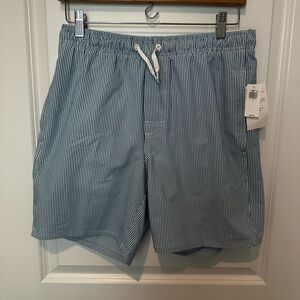 Old Navy Blue and White Seersucker Swim Trunks